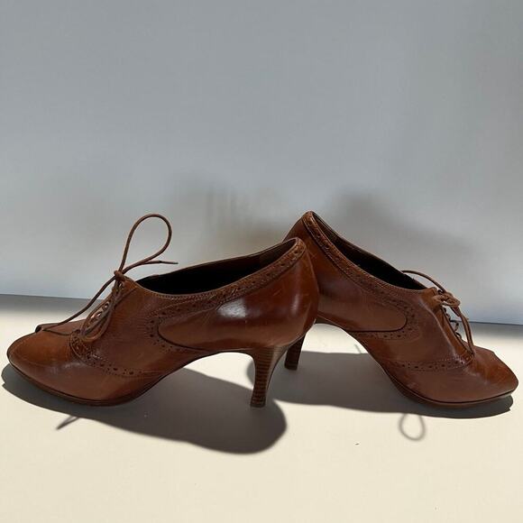 COLE HAAN size 7 1/2 B women’s, open toe leather pump - Picture 10 of 12